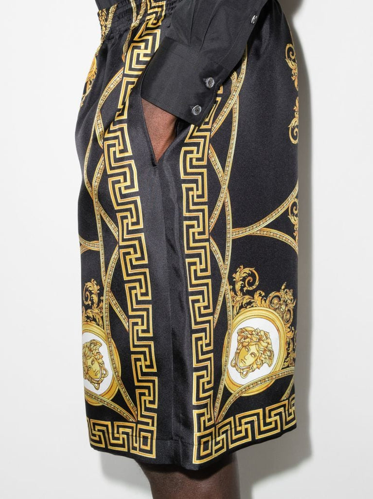 Baroque Print Silk Shorts