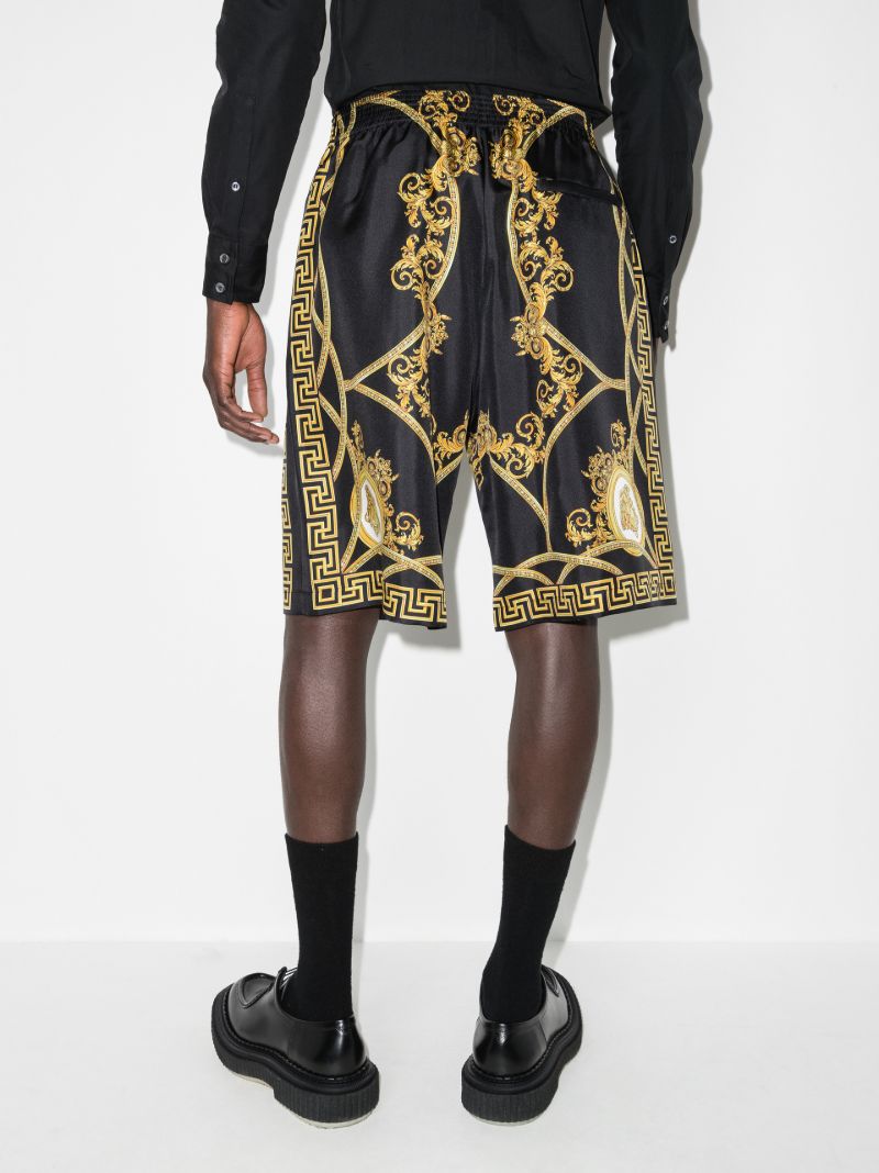 Baroque Print Silk Shorts