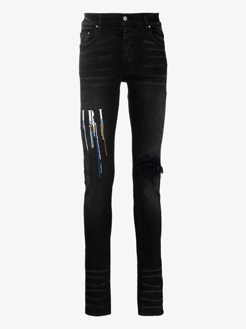 Paint Drip Logo Skinny Jeans
