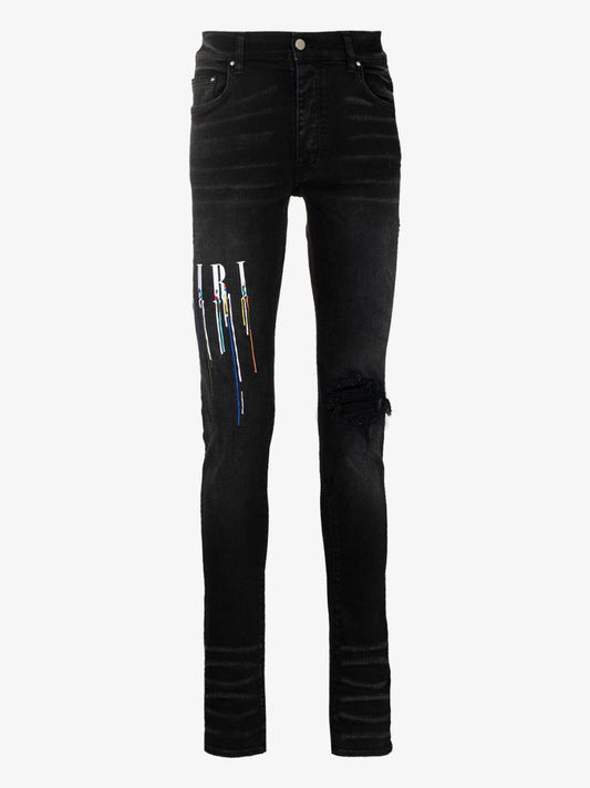 Paint Drip Logo Skinny Jeans