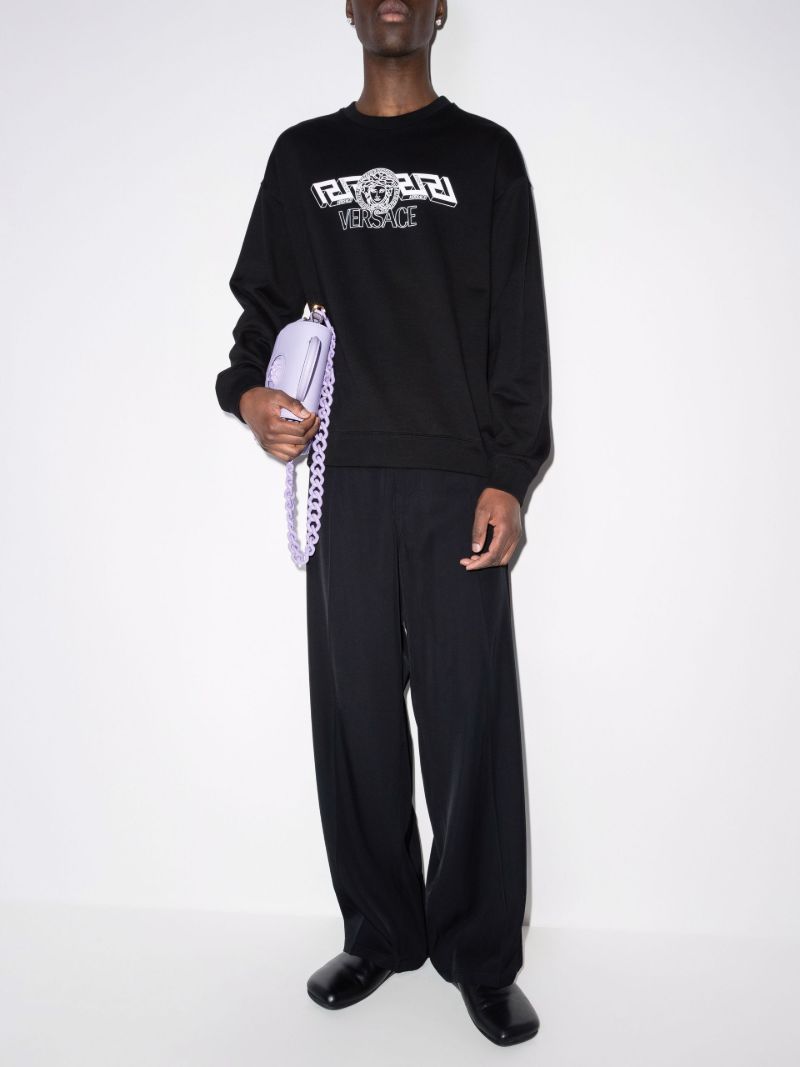 La Greca Logo Cotton Sweatshirt