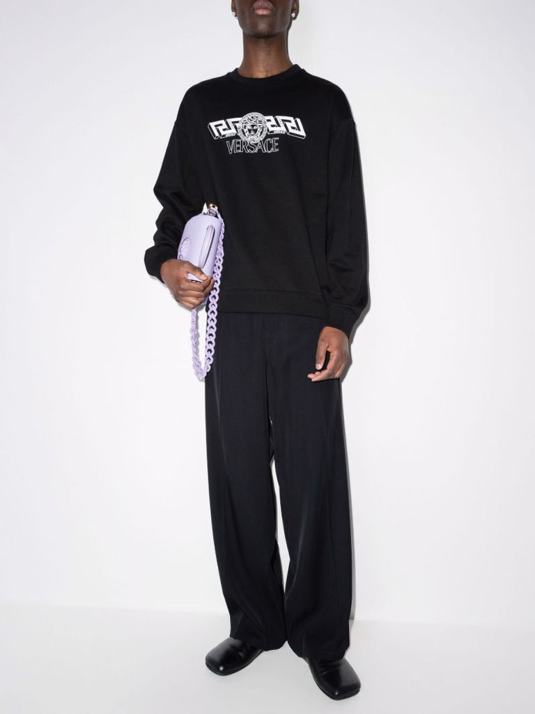 La Greca Logo Cotton Sweatshirt