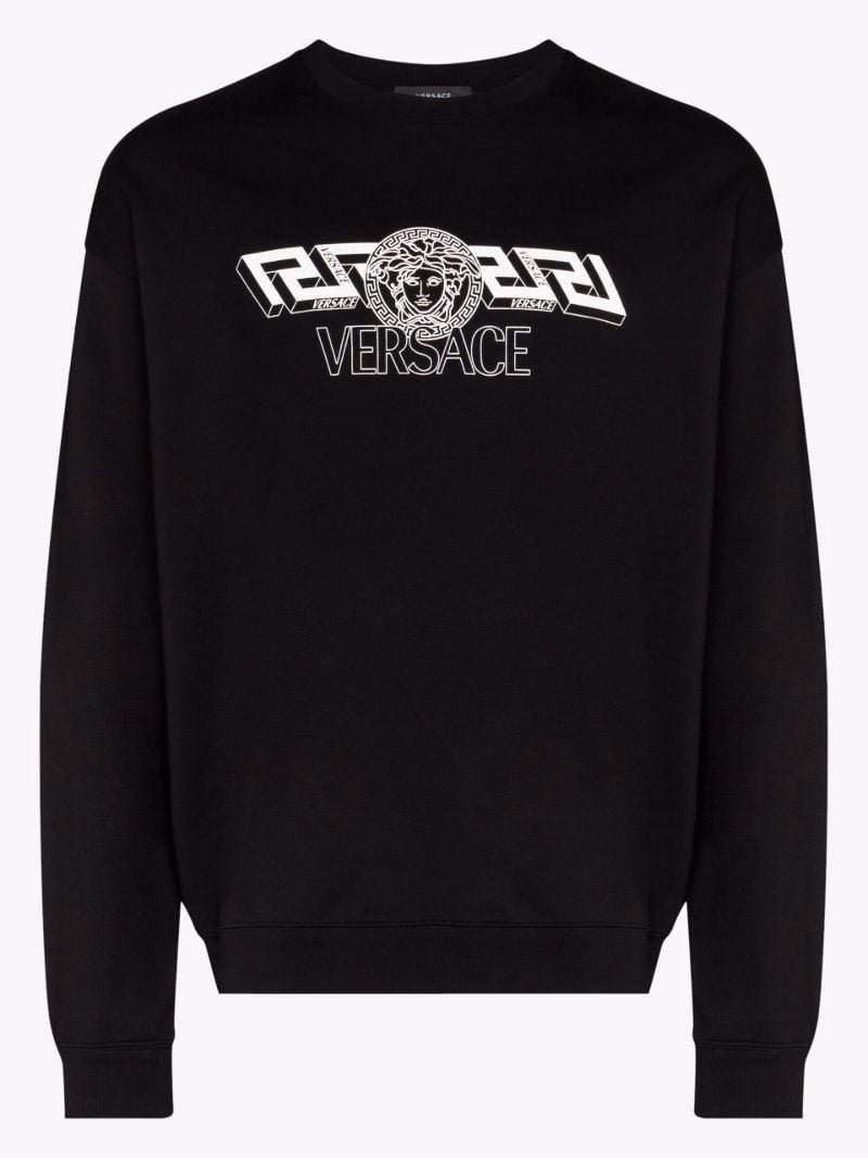 La Greca Logo Cotton Sweatshirt
