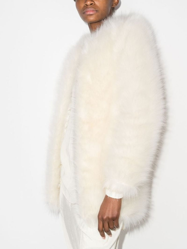 Cream Faux Fur Coat