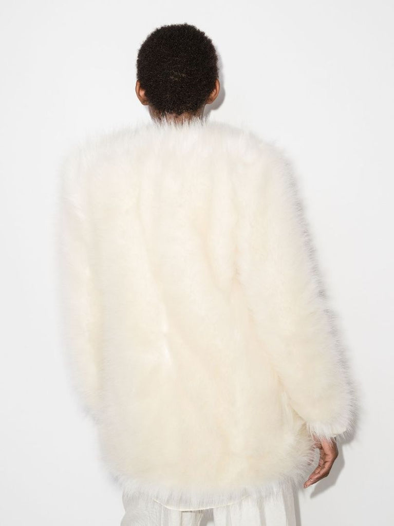 Cream Faux Fur Coat