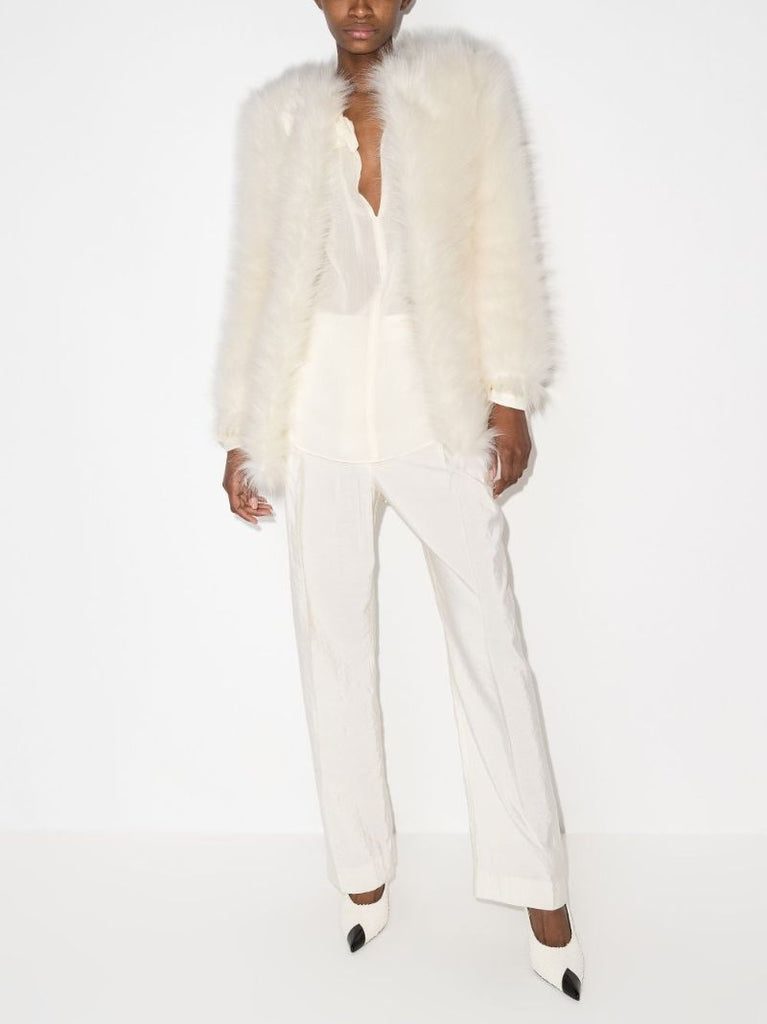Cream Faux Fur Coat