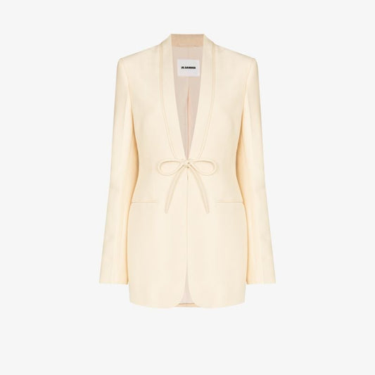 Tie Front Wool Blazer