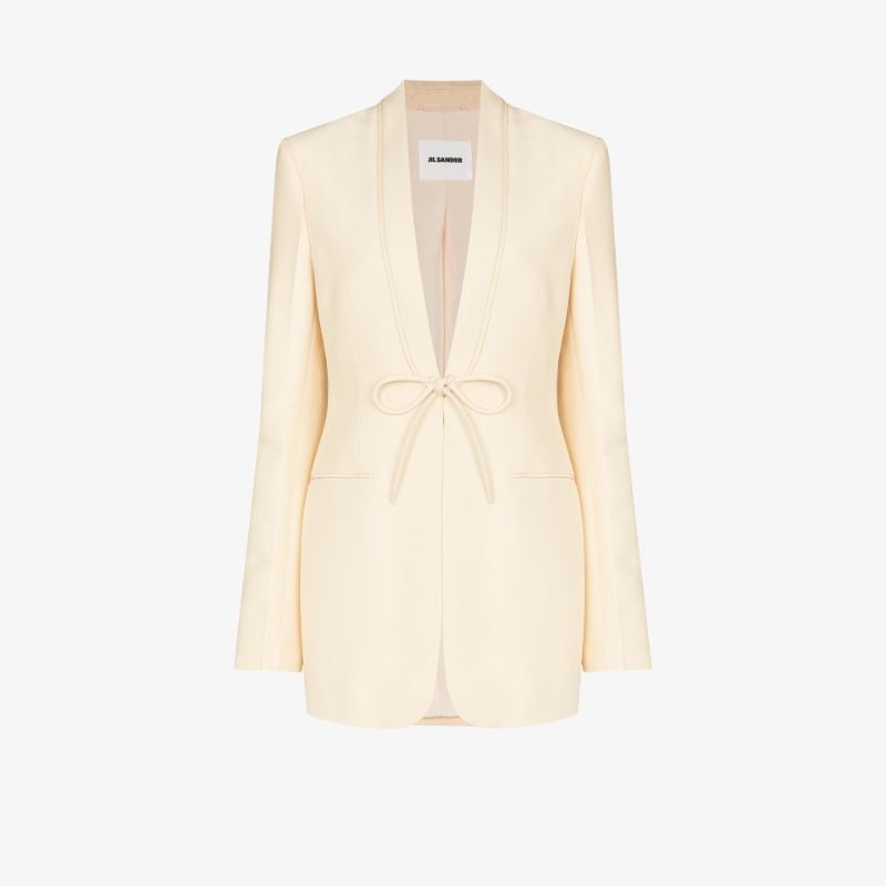 Tie Front Wool Blazer
