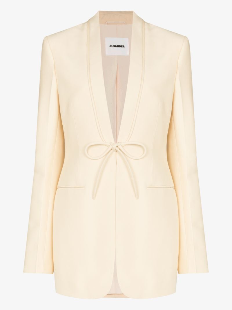Tie Front Wool Blazer