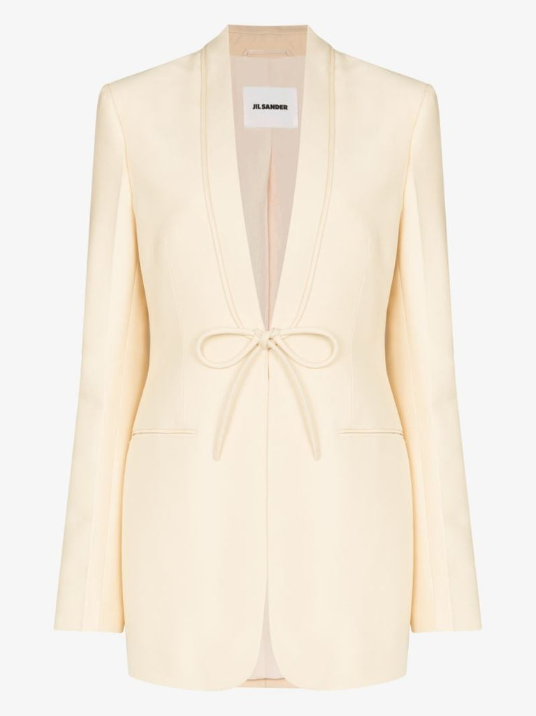 Tie Front Wool Blazer