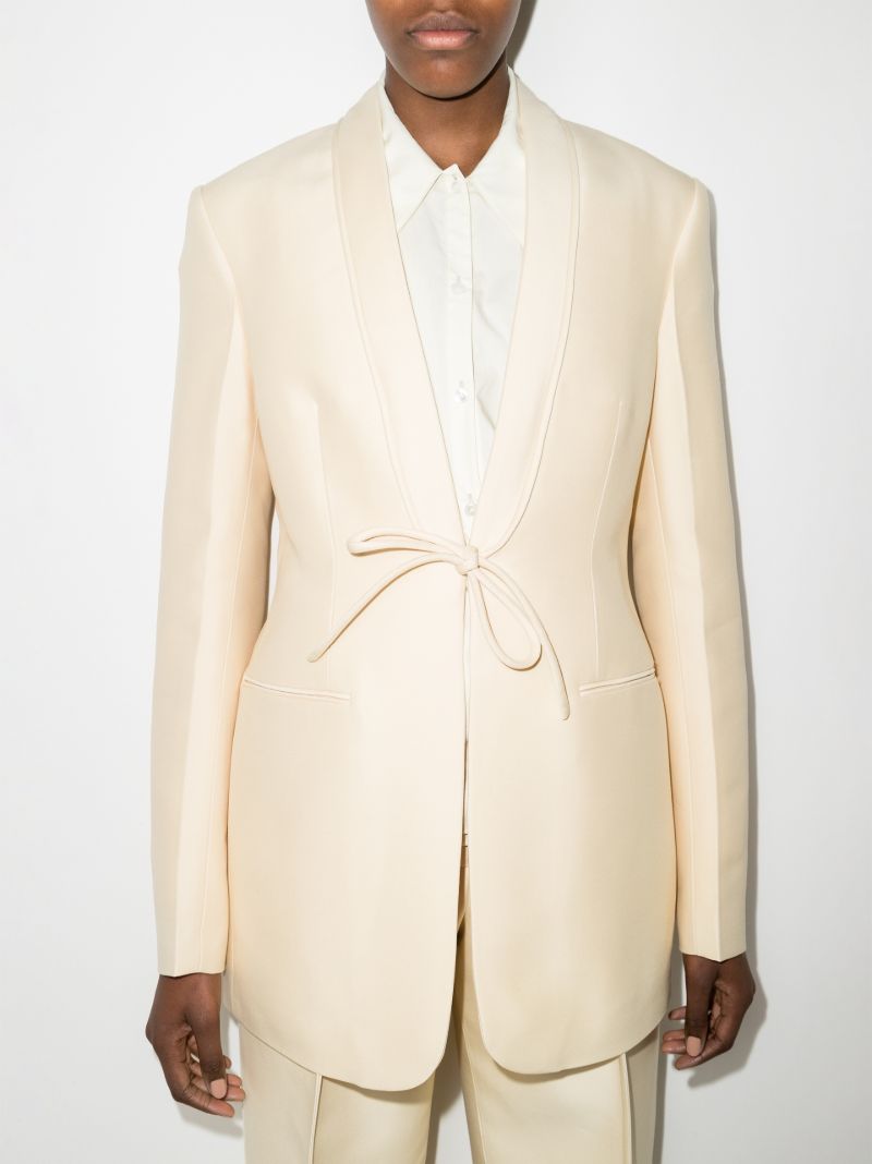 Tie Front Wool Blazer