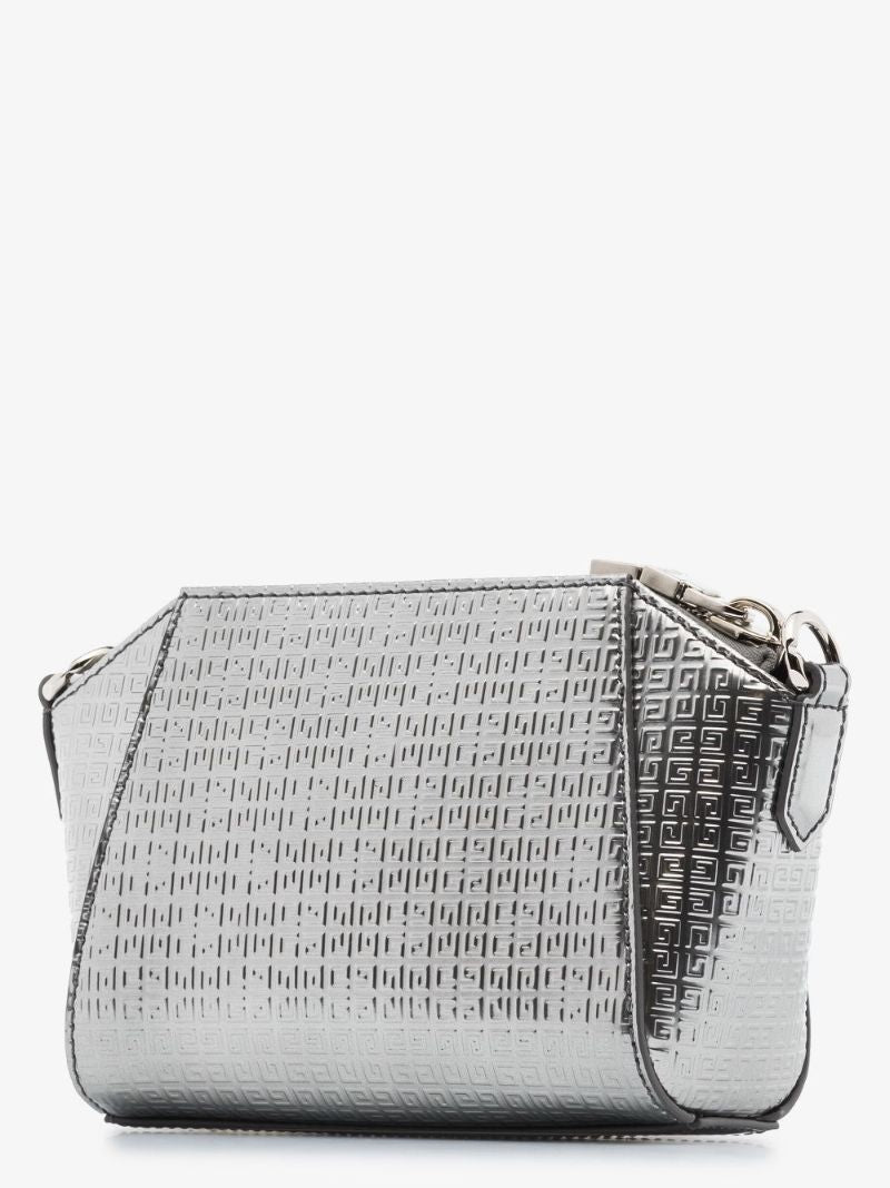 Silver Antigona 4g Nano Leather Cross Body Bag