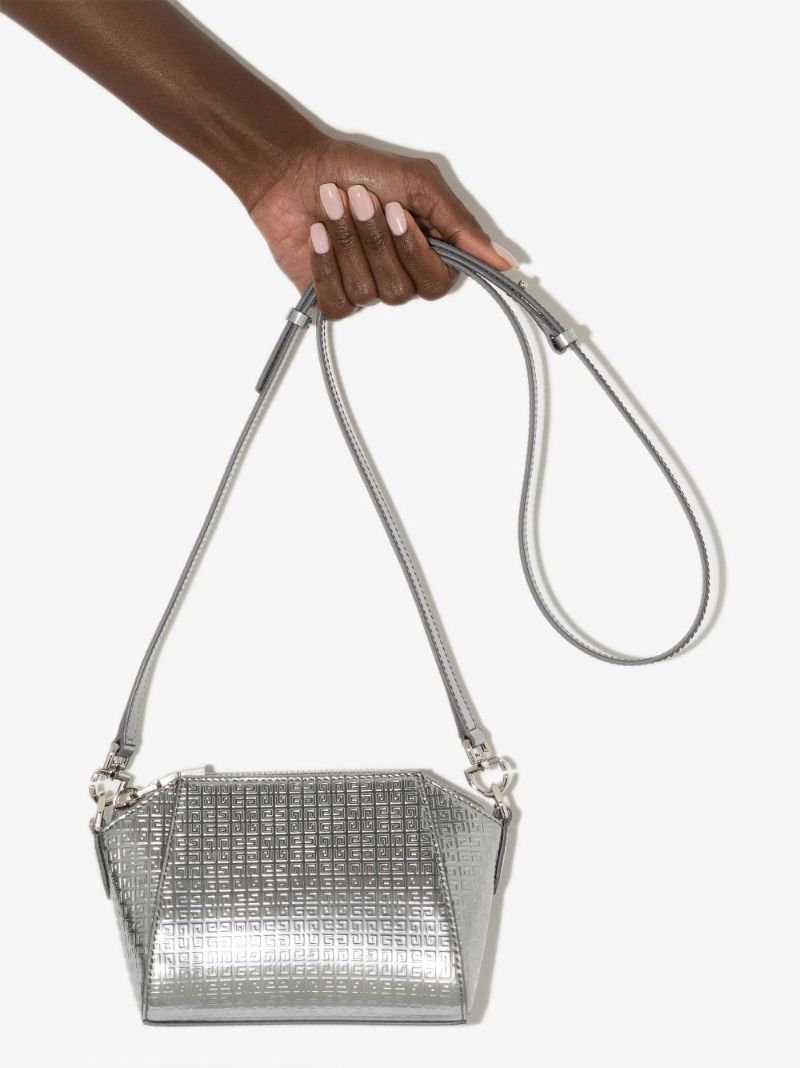 Silver Antigona 4g Nano Leather Cross Body Bag