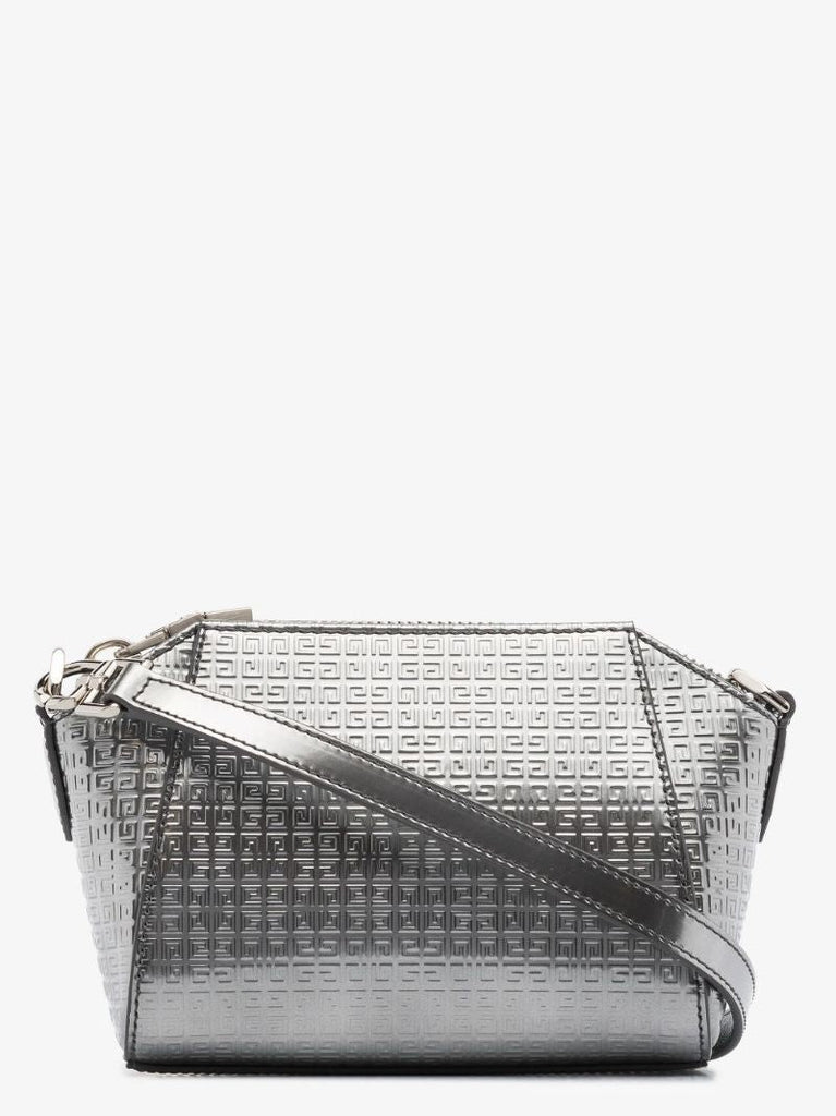 Silver Antigona 4g Nano Leather Cross Body Bag