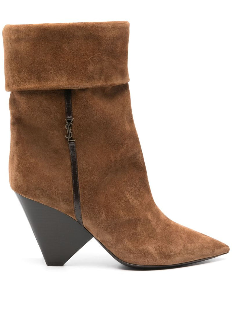 Brown Niki 85 Suede Ankle Boots