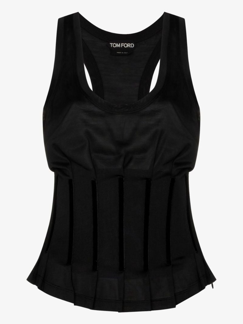 Scoop Neck Corset Tank Top