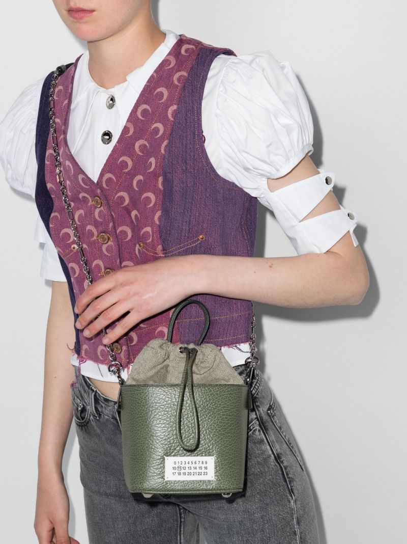 Green 5ac Leather Bucket Bag