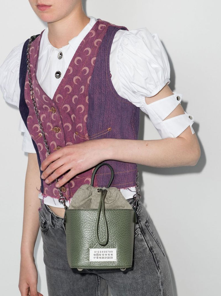 Green 5ac Leather Bucket Bag