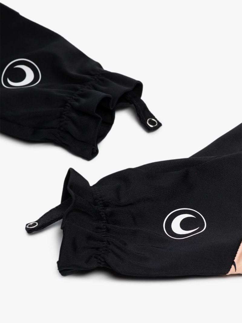 Black Crescent Moon Print Gloves