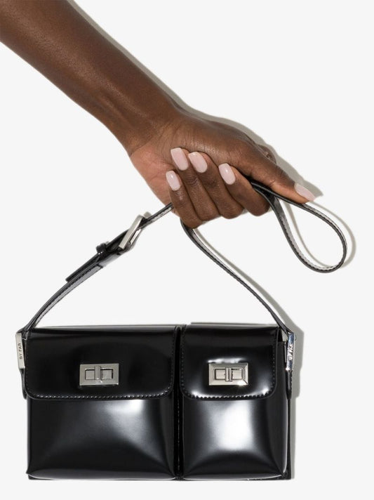 Black Baby Billy Leather Shoulder Bag