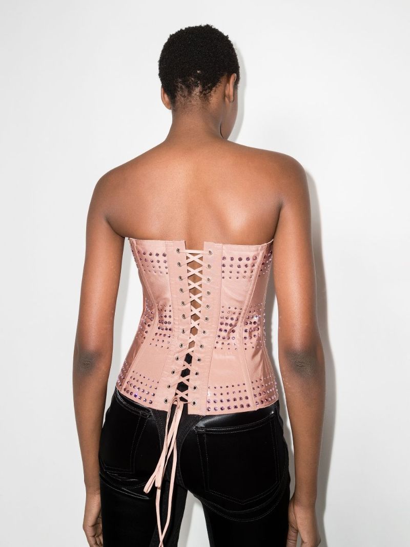 Embellished Silk Corset Top