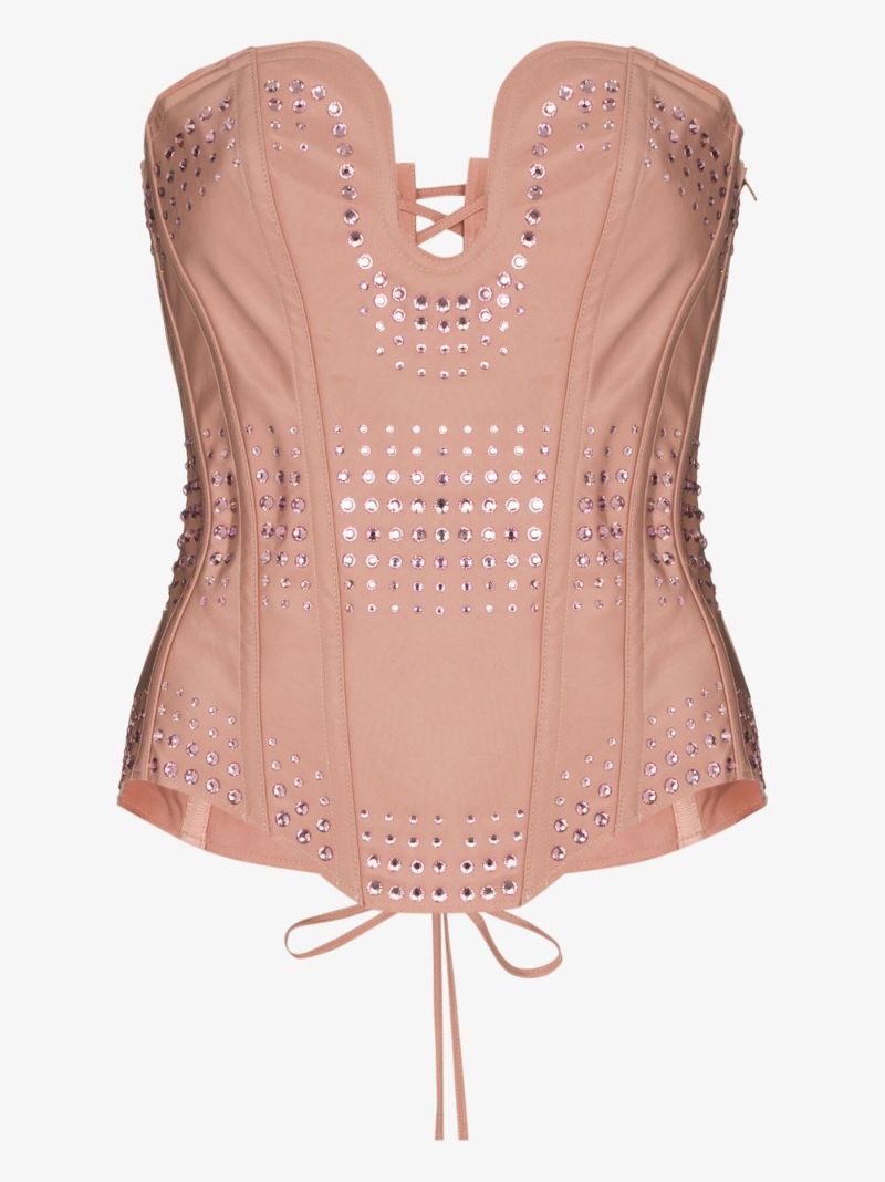 Embellished Silk Corset Top