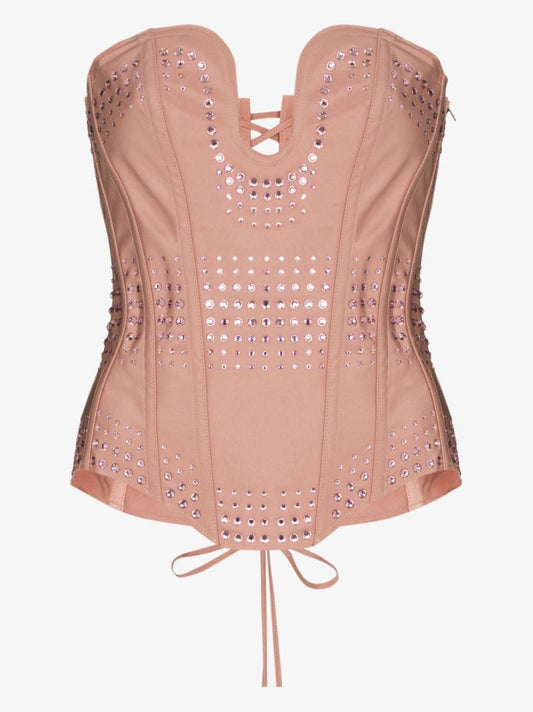 Embellished Silk Corset Top