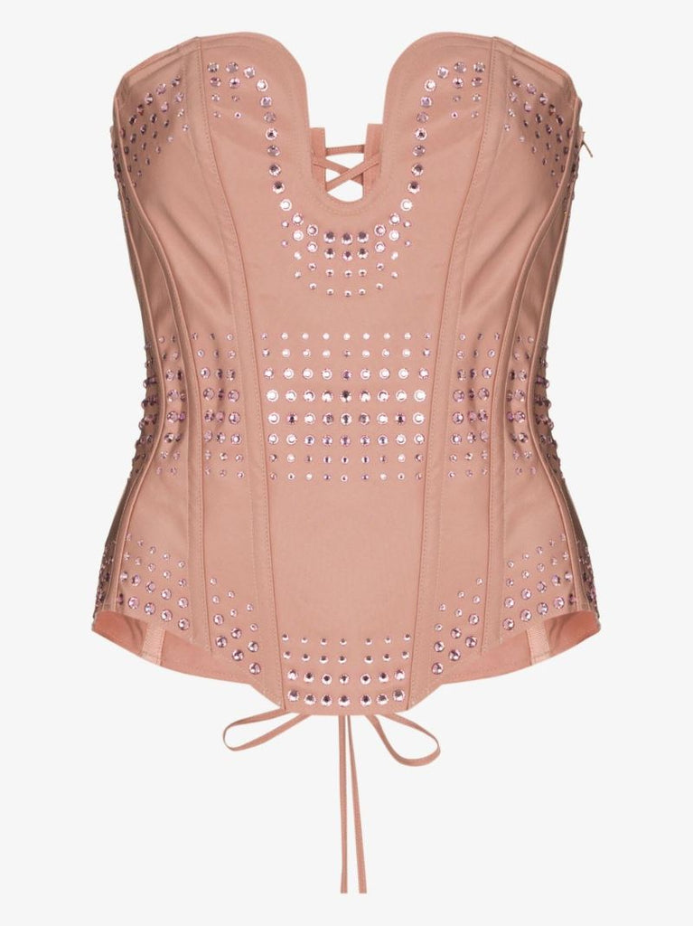 Embellished Silk Corset Top