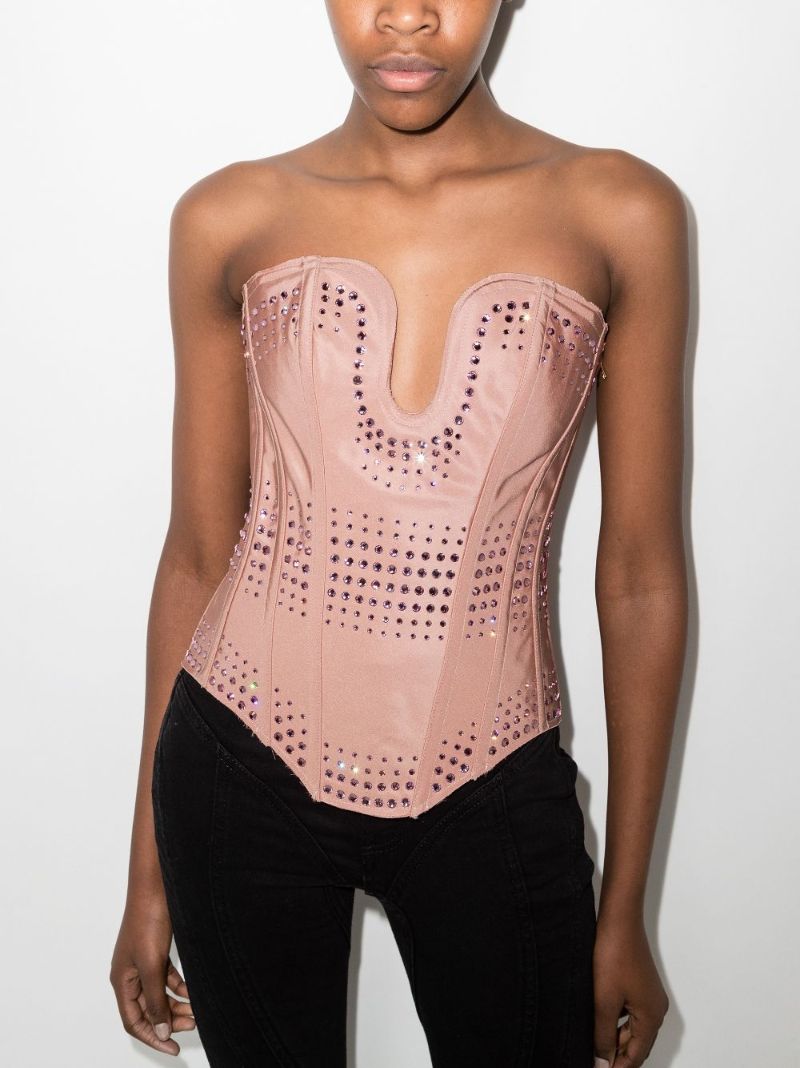 Embellished Silk Corset Top