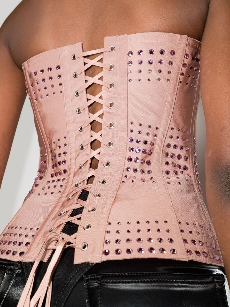 Embellished Silk Corset Top