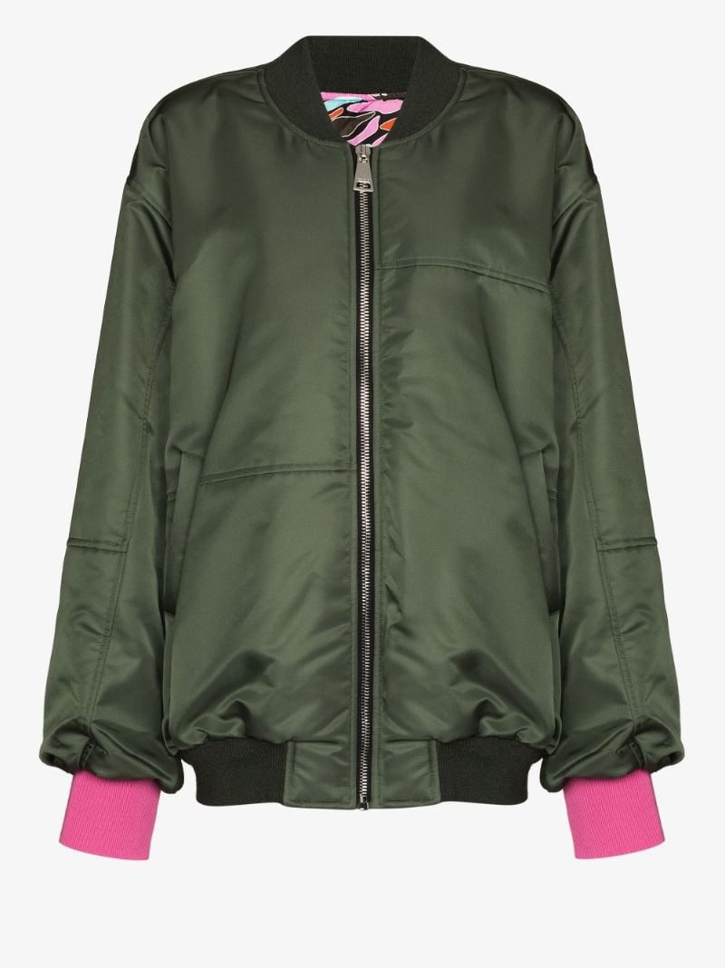 Contrast Cuff Bomber Jacket