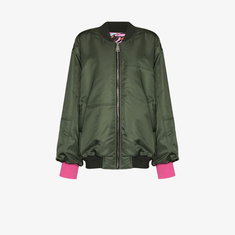 Contrast Cuff Bomber Jacket