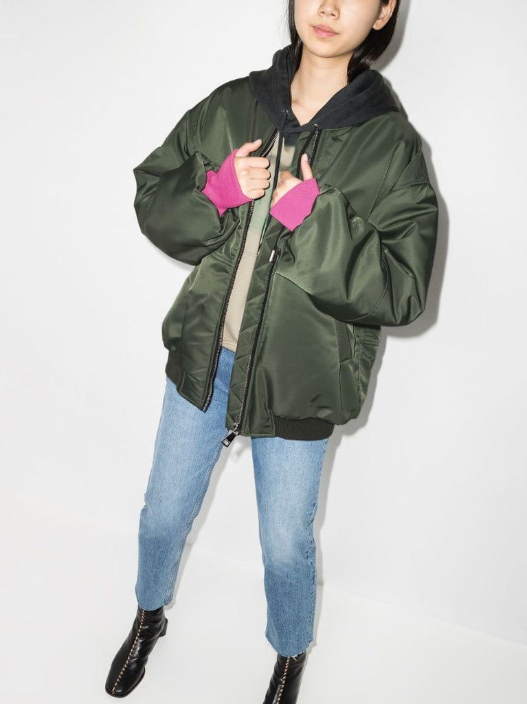 Contrast Cuff Bomber Jacket