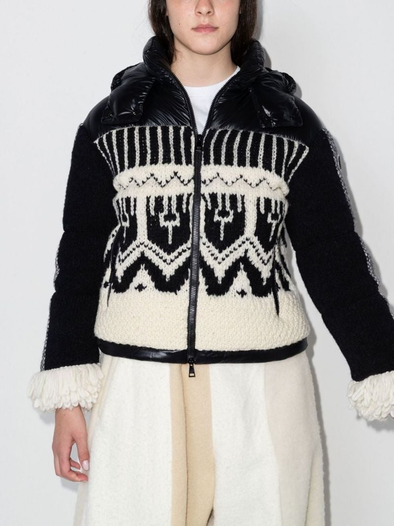 Black Hyoseris Hooded Intarsia Jacket