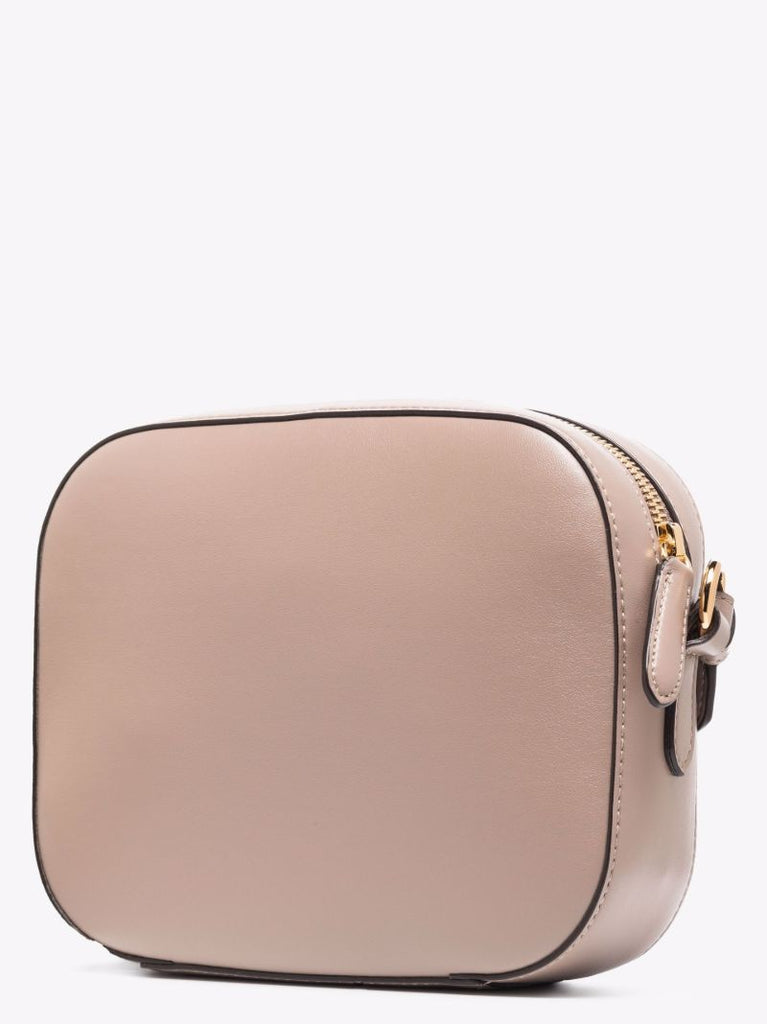 Neutral Logo Faux Leather Cross Body Bag