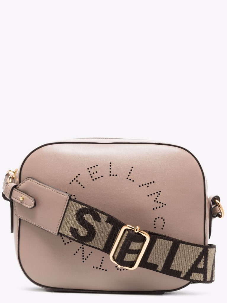 Neutral Logo Faux Leather Cross Body Bag