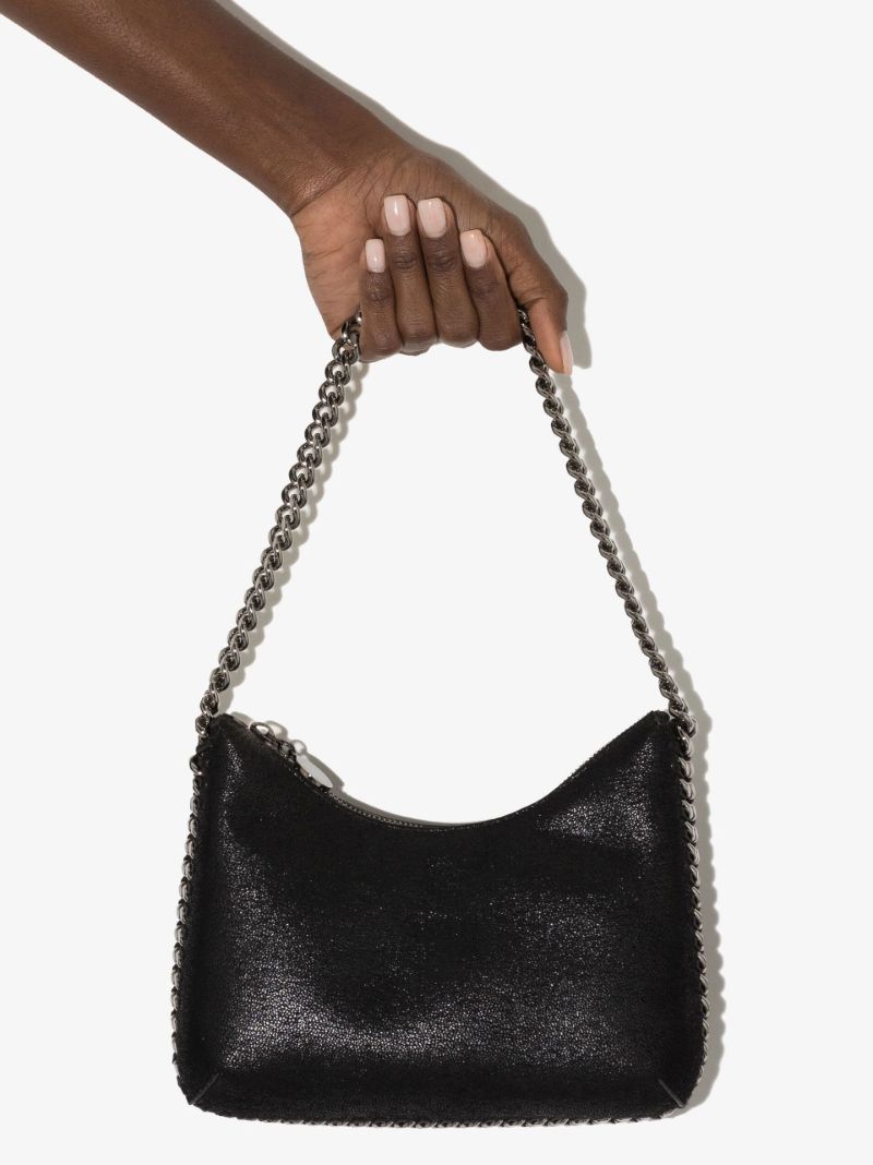 Black Falabella Mini Faux Leather Shoulder Bag