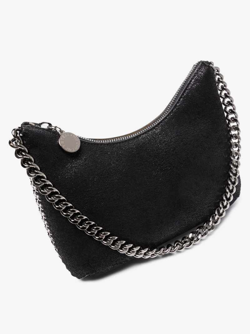 Black Falabella Mini Faux Leather Shoulder Bag