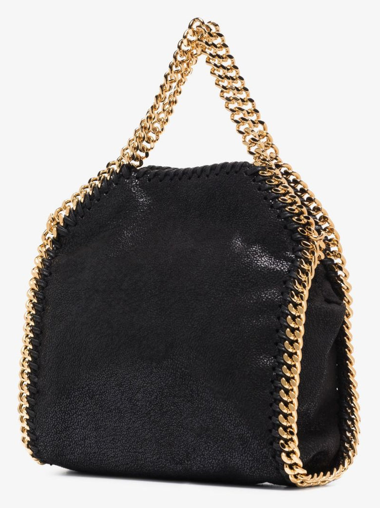 Black Falabella Tiny Faux Leather Cross Body Bag