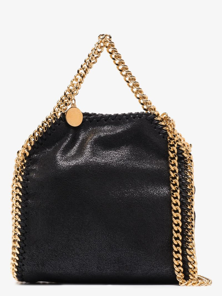 Black Falabella Tiny Faux Leather Cross Body Bag