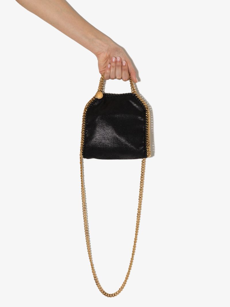 Black Falabella Tiny Faux Leather Cross Body Bag