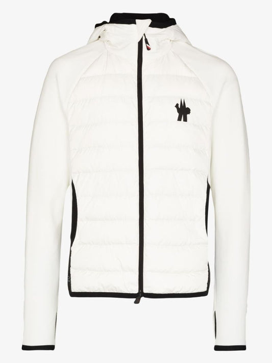 White Logo Padded Cardigan