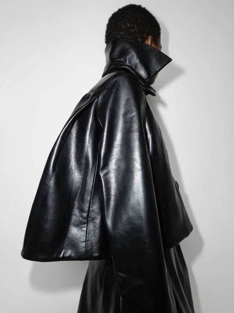 Cropped Faux Leather Jacket