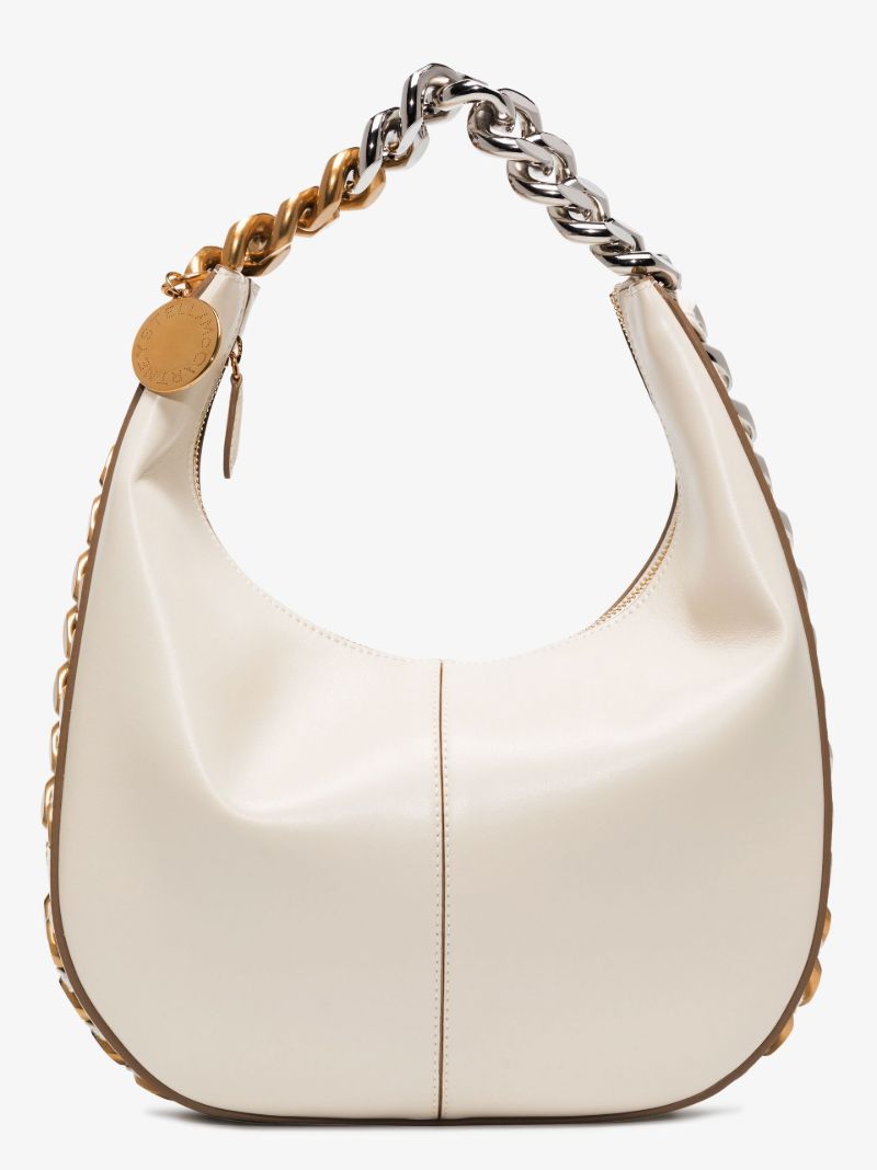 White Frayme Zipit Small Faux Leather Shoulder Bag
