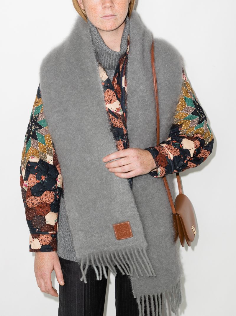 Grey Mohair Scarf
