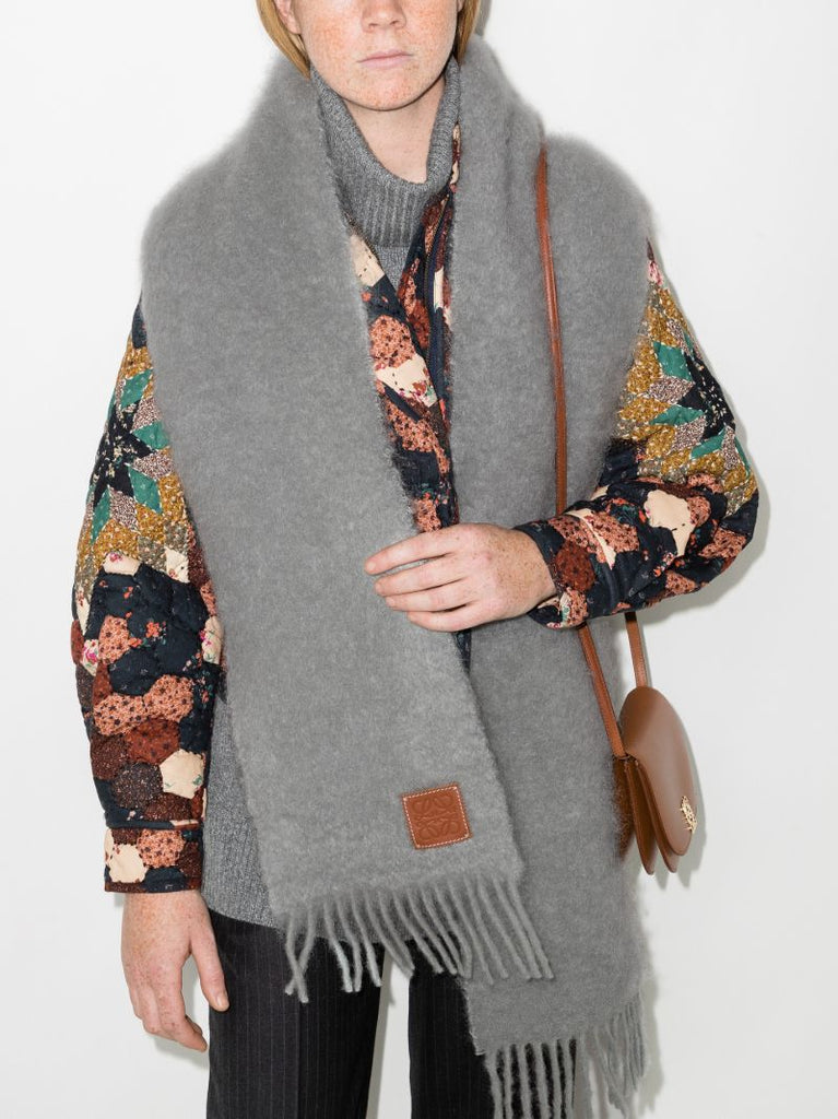 Grey Mohair Scarf