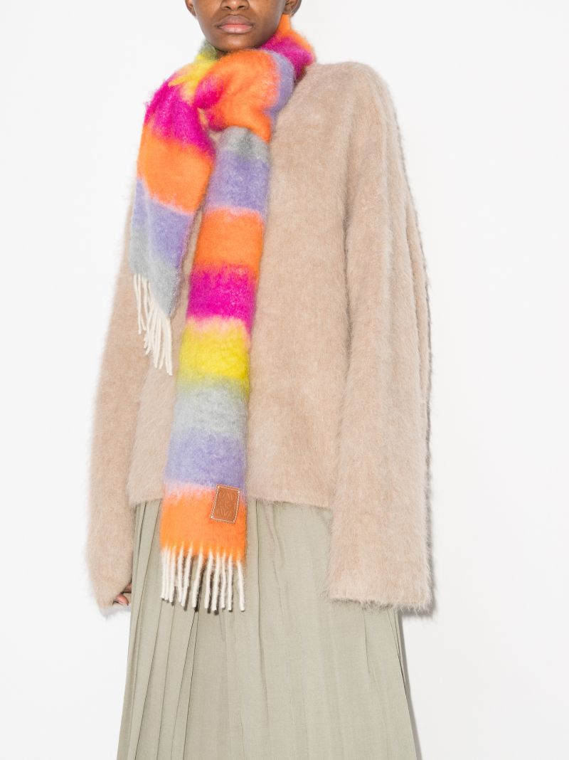 Multicoloured Anagram Striped Scarf