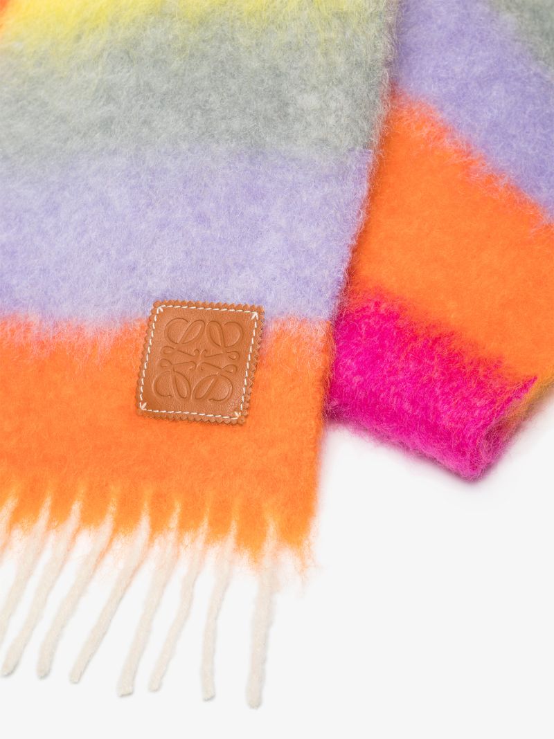Multicoloured Anagram Striped Scarf