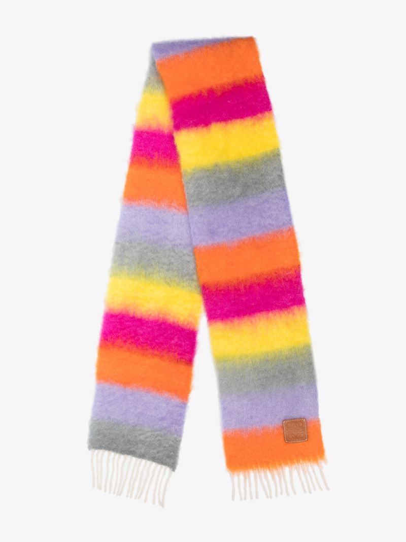 Multicoloured Anagram Striped Scarf