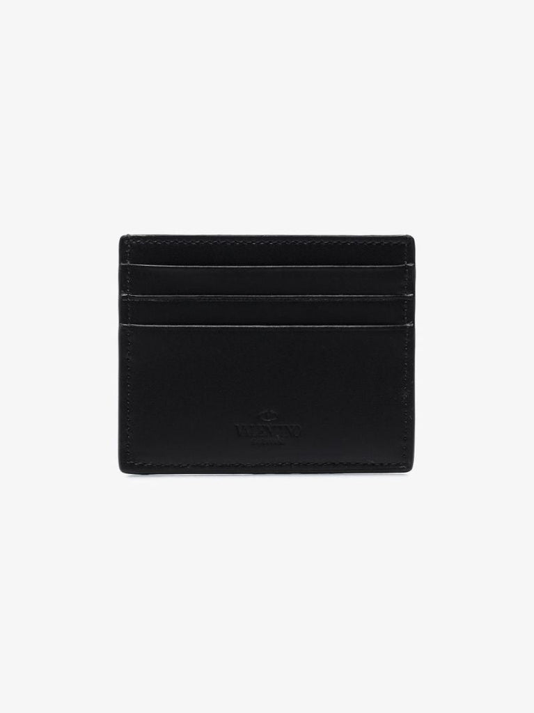 Black Neon Vltn Leather Card Holder